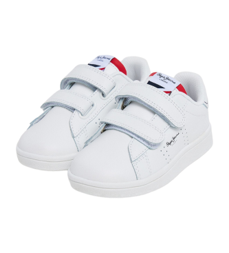 Pepe Jeans Player basic white leather trainers