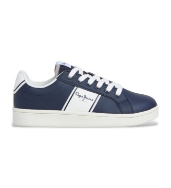Pepe Jeans Skórzane trampki Player College navy