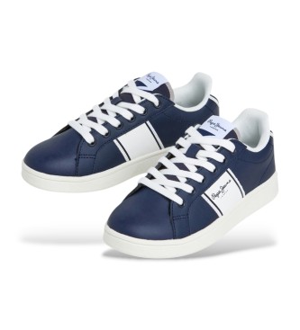 Pepe Jeans Skórzane trampki Player College navy