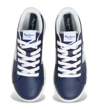 Pepe Jeans Skórzane trampki Player College navy