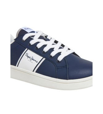 Pepe Jeans Skórzane trampki Player College navy