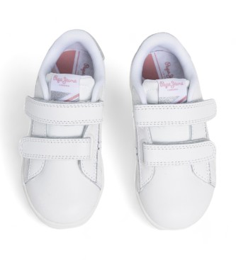 Pepe Jeans Zapatillas de piel Player Glow Gk blanco