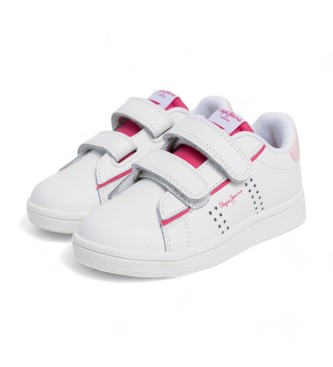 Pepe Jeans Chaussures en cuir blanc Player Queen Gk