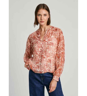 Pepe Jeans Blusa Poemy branca, crua, cor-de-rosa