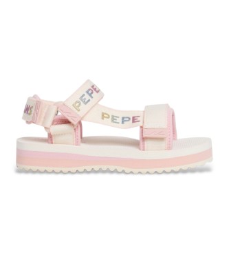 Pepe Jeans Raw white trek strappy sandals