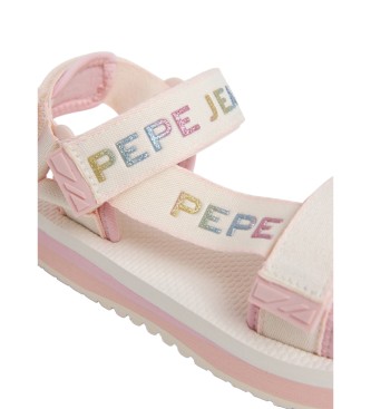 Pepe Jeans Raw white trek strappy sandals