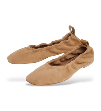 Pepe Jeans Poppy Basic brown leather ballerinas