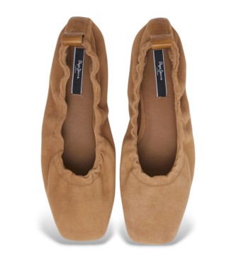 Pepe Jeans Poppy Basic brown leather ballerinas