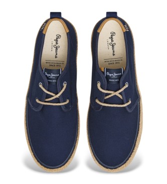 Pepe Jeans Sneakers in pelle Port Tourists blu navy