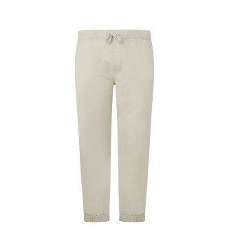 Pepe Jeans Pantaloni beige eleganti con risvolto