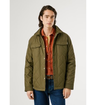 Pepe Jeans Pikowana kurtka robocza zielona