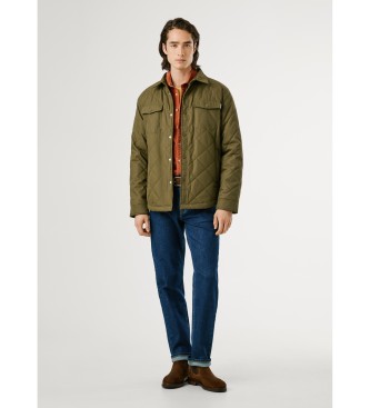 Pepe Jeans Pikowana kurtka robocza zielona