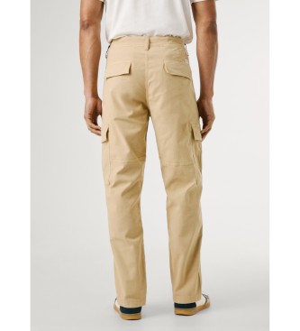 Pepe Jeans Calça Regular Cargo Canvas bege