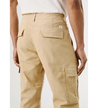 Pepe Jeans Calça Regular Cargo Canvas bege