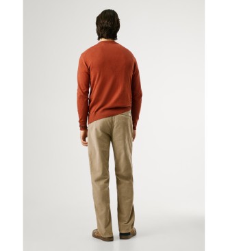 Pepe Jeans Pantalon chino rgulier en velours ctel beige
