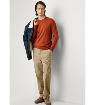 Pepe Jeans Pantalon chino rgulier en velours ctel beige