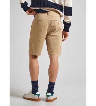 Pepe Jeans Bermudy Regular Chino beżowe