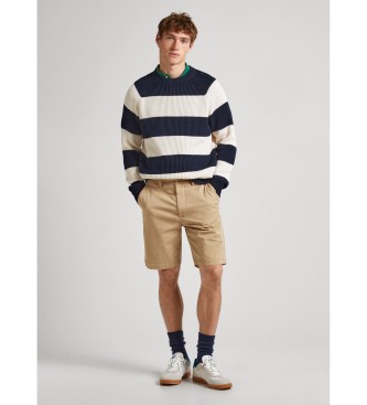 Pepe Jeans Bermudy Regular Chino beżowe