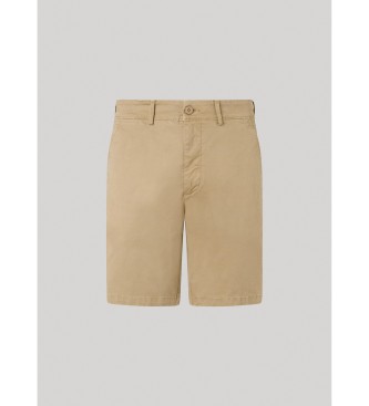 Pepe Jeans Bermudy Regular Chino beżowe