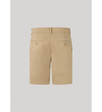 Pepe Jeans Bermudy Regular Chino beżowe