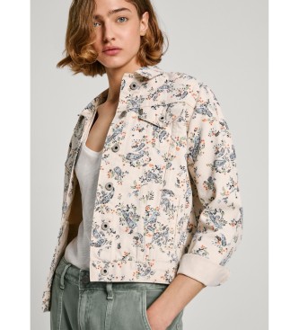 Pepe Jeans Jakna z vzorcem Paisley Regular Fit iz belo-rumene barve