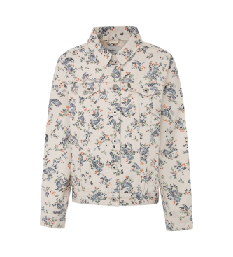 Pepe Jeans Jakna z vzorcem Paisley Regular Fit iz belo-rumene barve