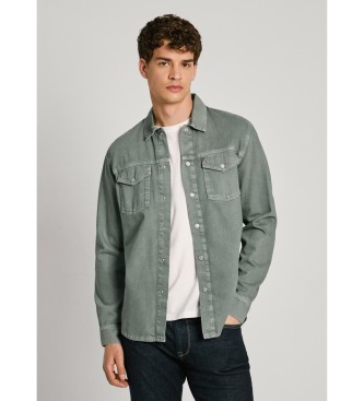 Pepe Jeans Koszulka Regular Overshirt zielona