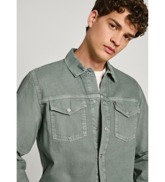 Pepe Jeans Koszulka Regular Overshirt zielona