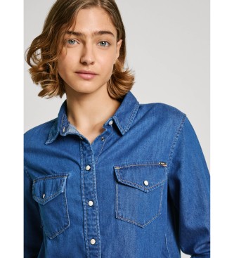 Pepe Jeans Normaal Overhemd blauw