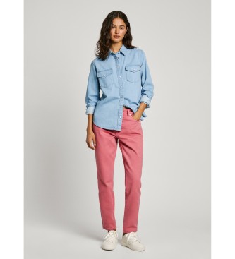 Pepe Jeans Normaal blauw overhemd