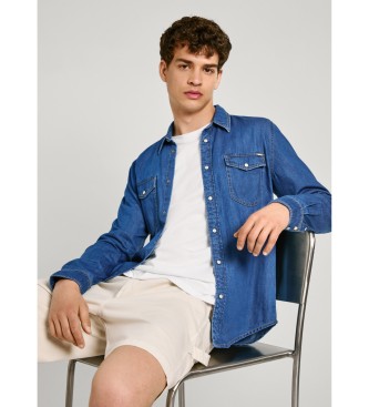 Pepe Jeans Normaal Overhemd blauw