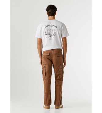 Pepe Jeans Cal�as utilit�rias regulares castanhas