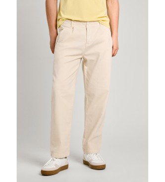 Pepe Jeans Pantaloni rilassati comfort bianco crema