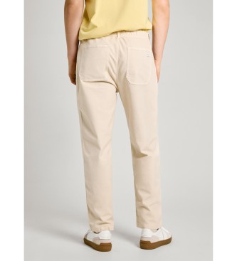 Pepe Jeans Relaxed Comfort Trousers White Ecru