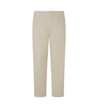 Pepe Jeans Relaxed Comfort Trousers White Ecru