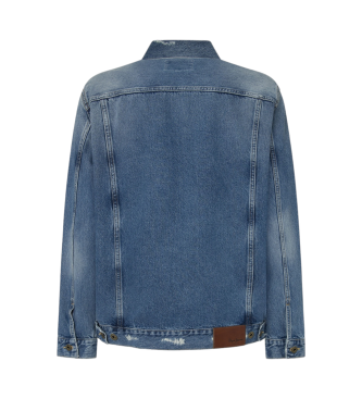 Pepe Jeans Entspannte Distressed-Jacke blau