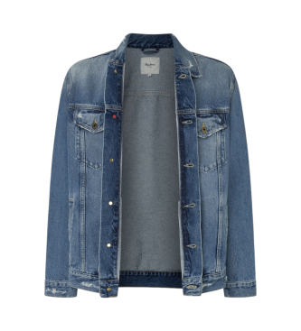 Pepe Jeans Giacca blu invecchiata rilassata