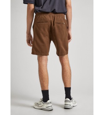 Pepe Jeans Relaxed Linen Shorts brown