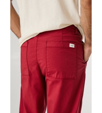Pepe Jeans Calça Relaxed Loose vermelha