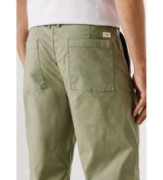 Pepe Jeans Cal�as de popelina largas e descontra�das verdes
