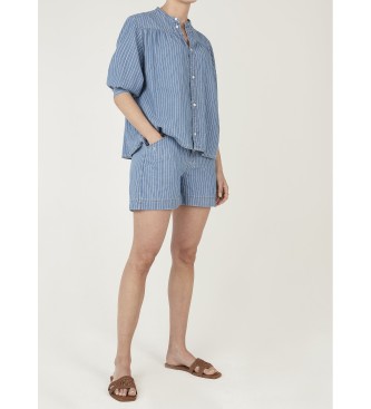 Pepe Jeans Szorty Relaxed Striped w kolorze niebieskim