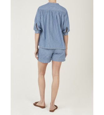 Pepe Jeans Szorty Relaxed Striped w kolorze niebieskim