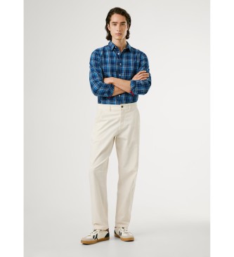 Pepe Jeans Pantalon de charpentier dcontract  jambe large blanc cass