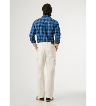 Pepe Jeans Pantalon de charpentier dcontract  jambe large blanc cass