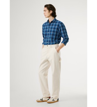 Pepe Jeans Pantalon de charpentier dcontract  jambe large blanc cass