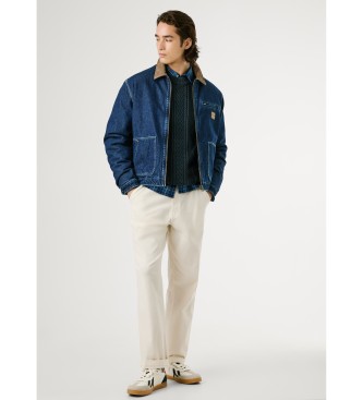 Pepe Jeans Pantalon de charpentier dcontract  jambe large blanc cass