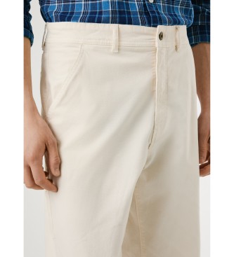 Pepe Jeans Pantalon de charpentier dcontract  jambe large blanc cass