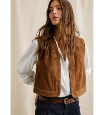 Pepe Jeans Rina waistcoat brown