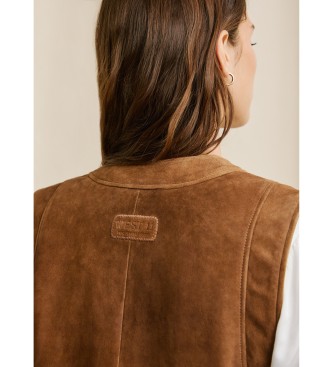 Pepe Jeans Rina waistcoat brown
