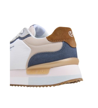 Pepe Jeans Skórzane buty treningowe Rusper Class biały, brązowy